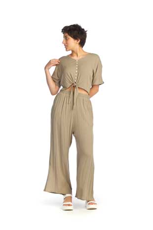 PSS-14201 - TIE TOP AND WIDE LEG PANT SET - Colors: AS SHOWN - Available Sizes:XS-XXL - Catalog Page:73 